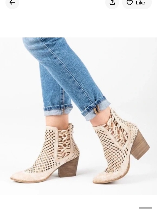 Coconuts by Matisse Shoes - Coconuts by Matisse Cream Laser-Cut Ankle Booties